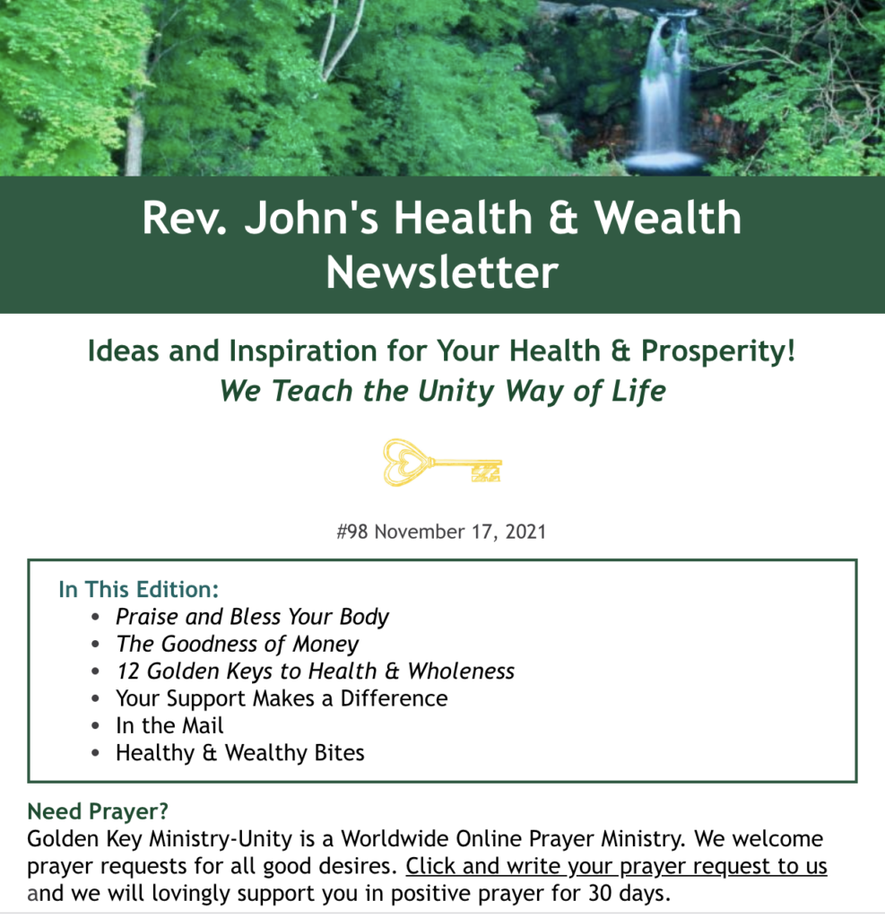 Rev John's Health Wealth Newsletter
